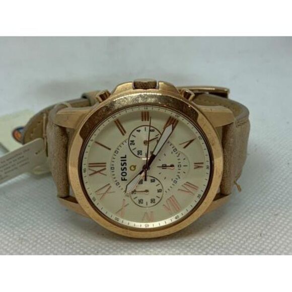 Fossil NDW1 Gen 1 Smartwatch Chronograph Leather Band Rose Gold Quartz 44mm C223 - Picture 5 of 9